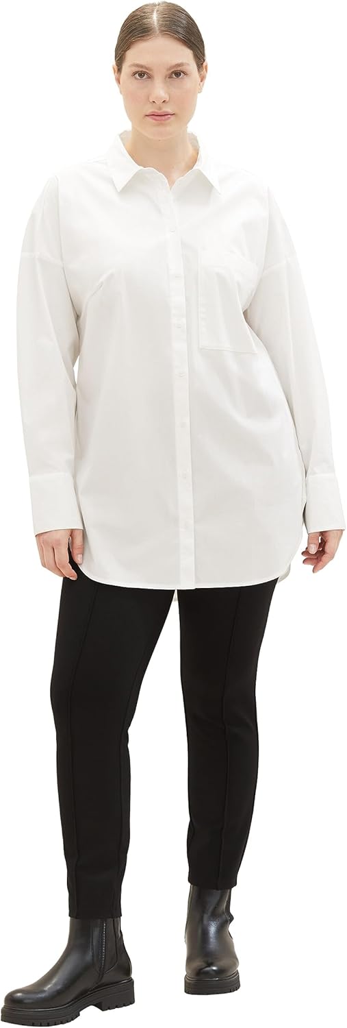 TOM TAILOR Damen Hemdbluse mit Taschen, 44