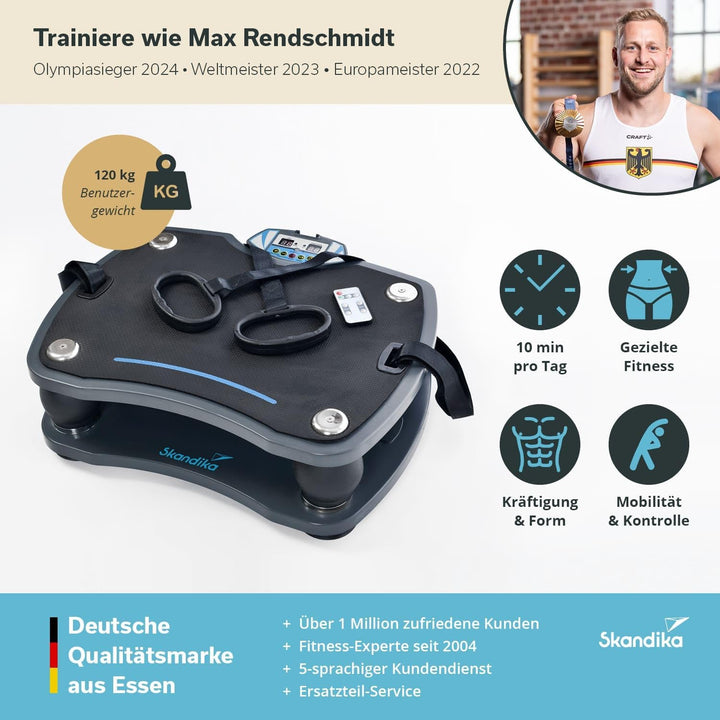 skandika Vibrationsplatte 500 3D Vibration | grosse rutschsichere Fläche | 4 Programme + 20 Stufen |