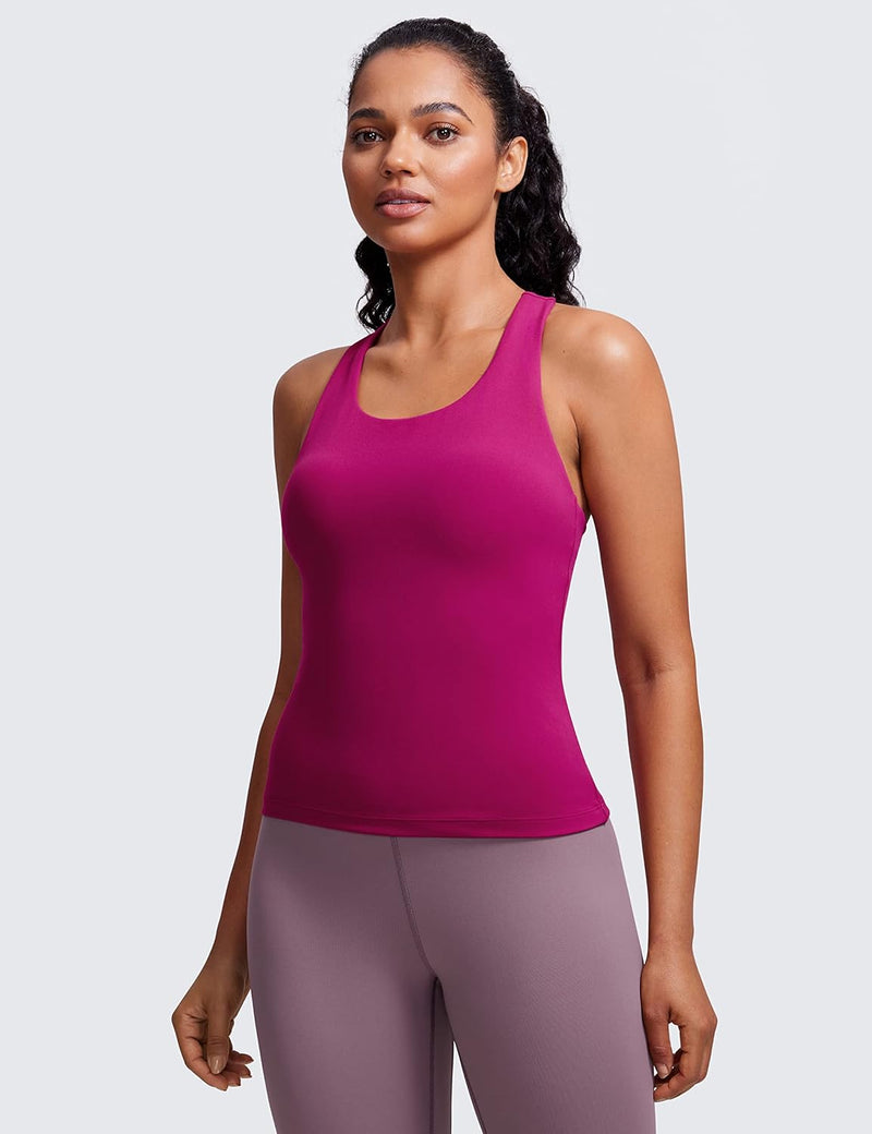 CRZ YOGA Damen Butterluxe Tank Tops Racerback Sport Top Yoga Fitness Oberteil Tanktops mit Integrier