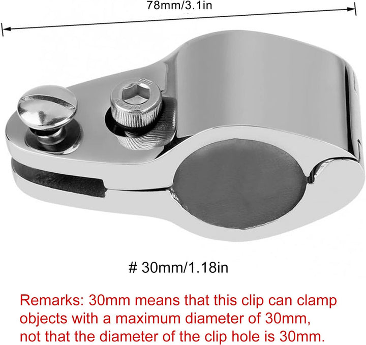 Terisass Boot Bimini Top Klappbacke Schieben 2 Stück Edelstahl Bimini Top Hardware-Beschläge (20 mm,
