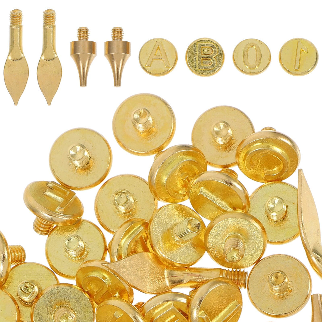 BESTonZON 56stücke Holz Brandzeichen-set Mit Buchstaben Zahlen Und Symbolen Für Holzbrenner Bastelar