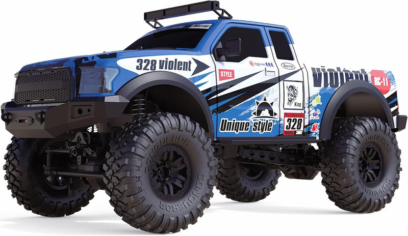 Amewi 22594 Dirt Climbing Pickup Race Crawler 4WD 1:10 RTR blau, inkl. Fernsteuerung, Akku, Ladekabe