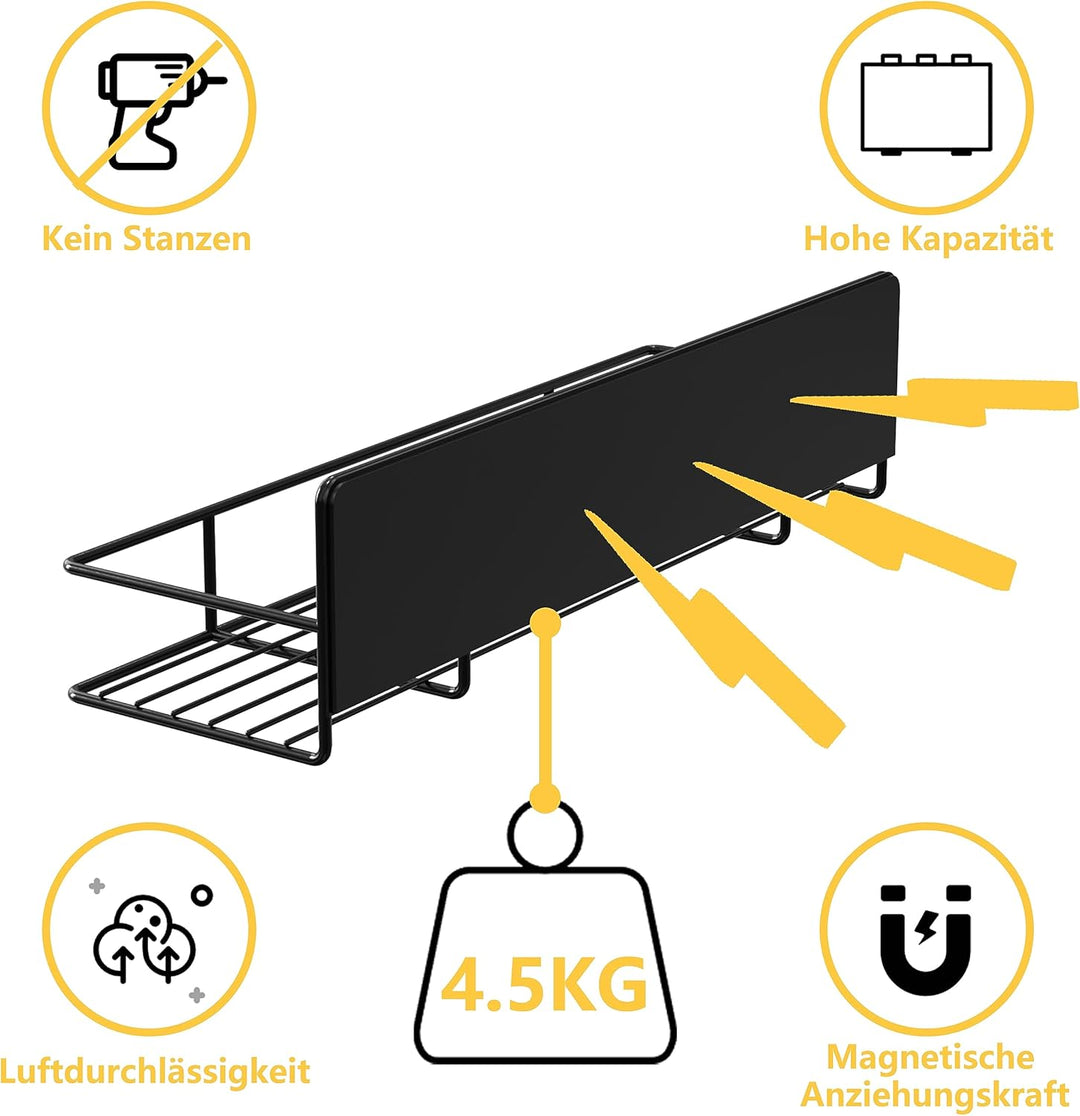 Golden Bell 2 Stück Gewürzregal Magnetisch, Magnet Regal Kühlschrank, Gewürzregal Ohne Bohren, Stark