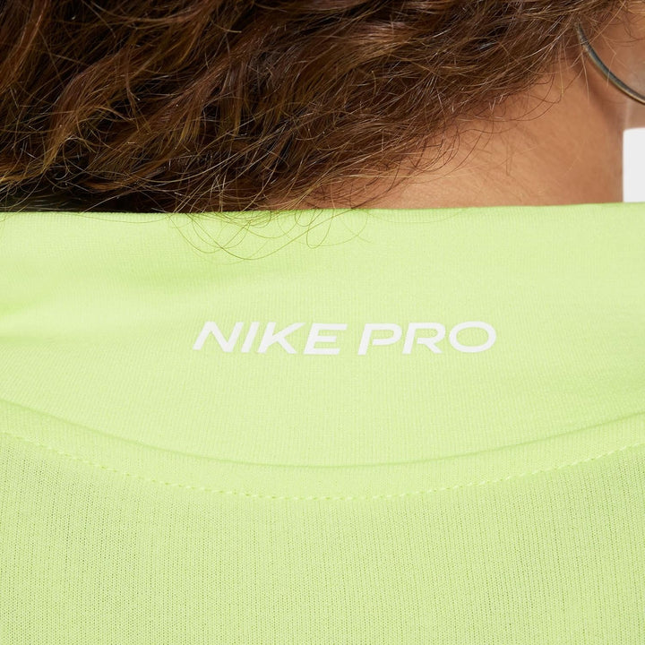Nike Pro Dri-FIT Longsleeve mit Halbreissverschluss für Mädchen, FN9025 Lt Lemon Twist/White 12-13 J