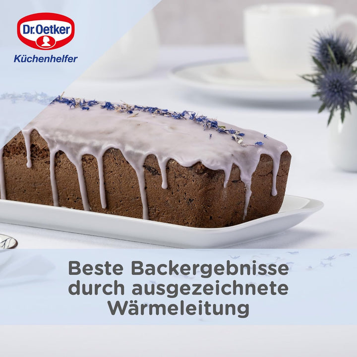 Dr. Oetker Kastenform 30 cm Back-Liebe Emaille – Schnitt- & kratzfeste Backform mit Emaille & Antiha