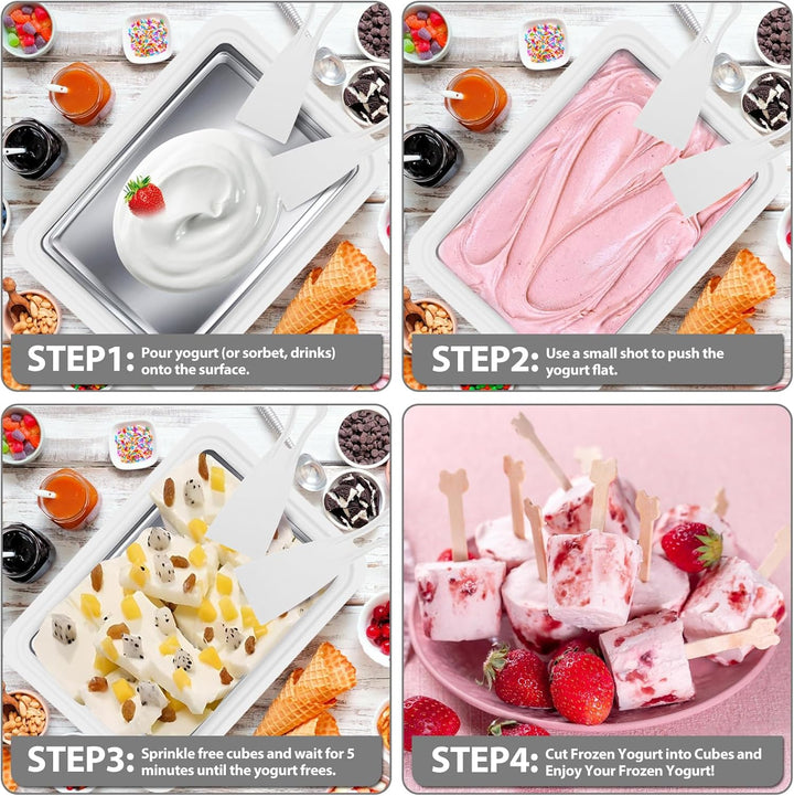 BYZESTY Eiscreme Roller Maker Pan, Ice Rolls Platte mit 2 Spateln, Eisplatte zum Eis Machen, Eis Pla
