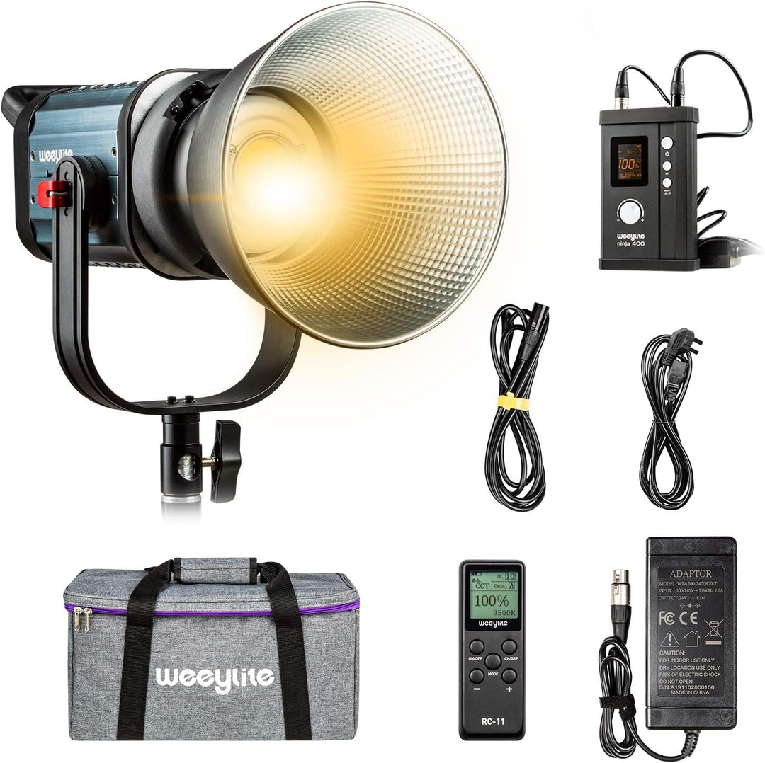 Weeylite 150W LED Videoleuchte 2500K-8500K dimmbare Bi-Farbe, Strobe Studioleuchte mit Fernbedienung