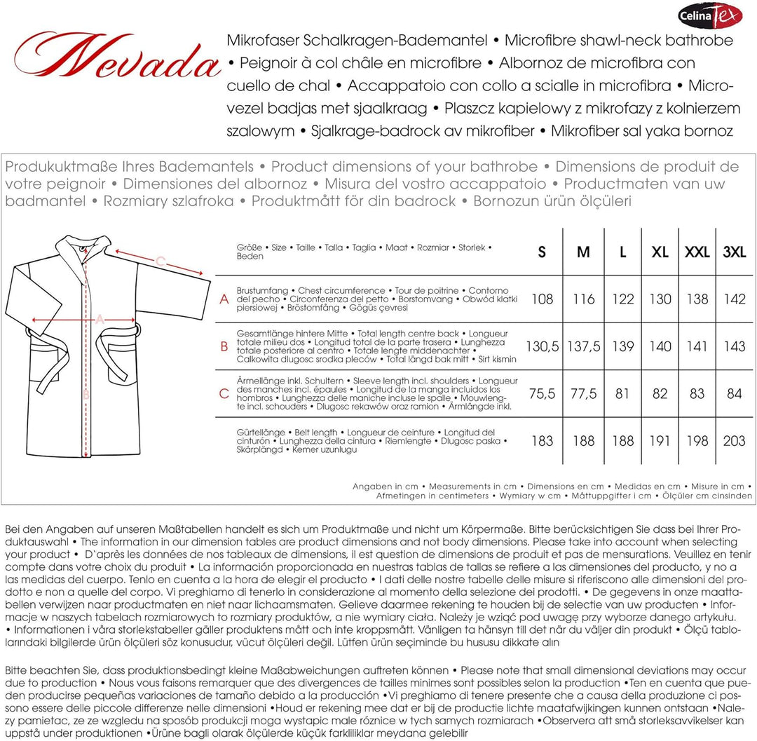 CelinaTex Nevada Bademantel Damen Herren S anthrazit schwarz Mikrofaser Saunamantel Coral Fleece Mor