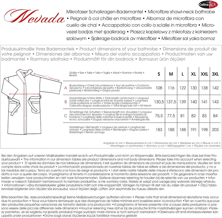 CelinaTex Nevada Bademantel Damen Herren S creme weiss grau Mikrofaser Saunamantel Coral Fleece Morg