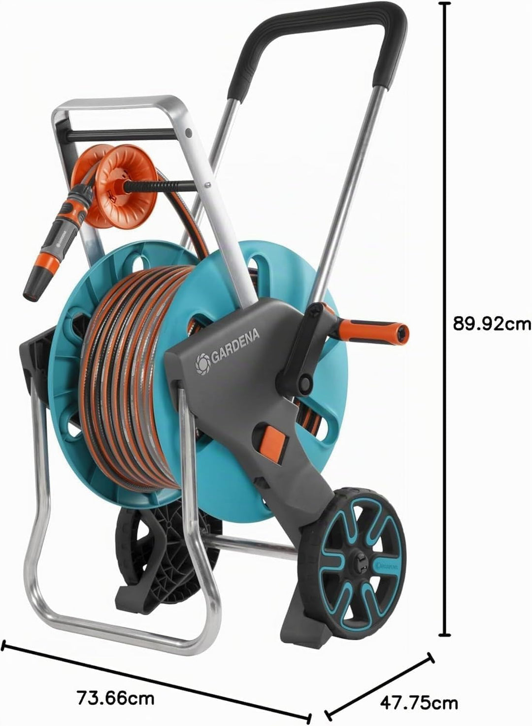 Gardena Schlauchwagen CleverRoll M Easy Set, Gartenschlauchwagen mit 60m Kapazität inkl. 20m Schlauc