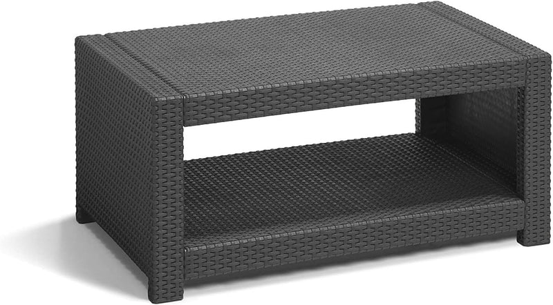 Allibert by Keter Gartenmöbel-Set Monaco, Outdoor-Möbel, 4-Sitzer, aus Rattan, Lounge-Set Table Grap