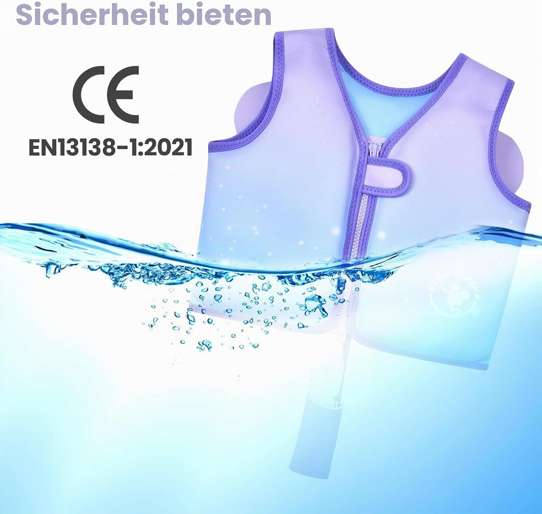 Kinder Mädchen Junge Schwimmlernweste, Schwimmhilfe Schwimmen Jacket für Kleinkinder Alter 1-6 mit E