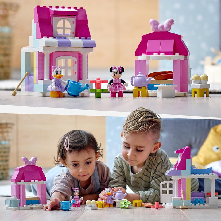 LEGO 10942 DUPLO Disney Minnies Haus mit Café, Minnie Mouse Spielzeug zum Bauen ab 2 Jahre, Kindersp