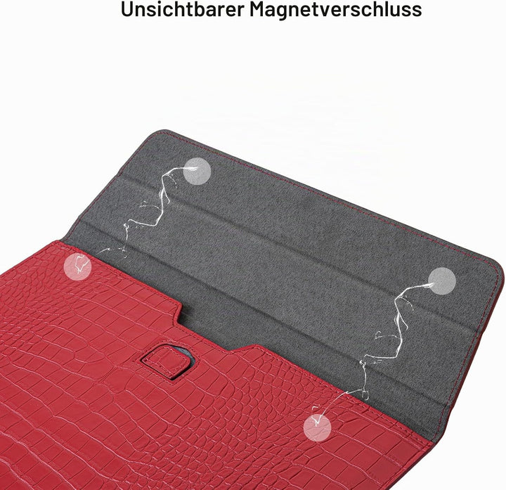 MOSISO PU Laptop Hülle 13 Zoll, 13 Zoll Laptoptasche Kompatibel mit MacBook Air M4 M3 M2 M1 2025-201