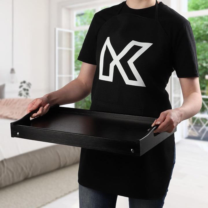 KADAX Betttisch, Frühstückstablett aus Kiefernholz, 19x30x50cm Serviertablett, klappbares Bett-Table