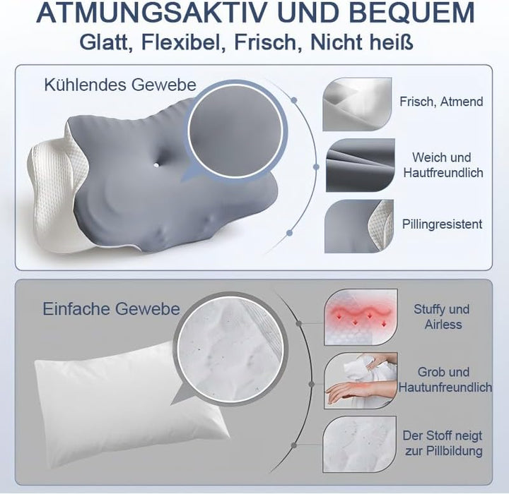Seitenschläferkissen aus Memory Foam, Ergonomisches Nackenstützkissen Kopfkissen, Orthopädisches Nac