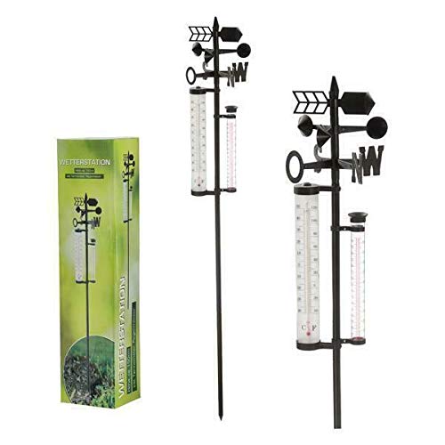 Wetterstation ca. 150cm hoch | Temperatur einfach ablesen inkl. Regenmesser Wetterstation inkl. Rege