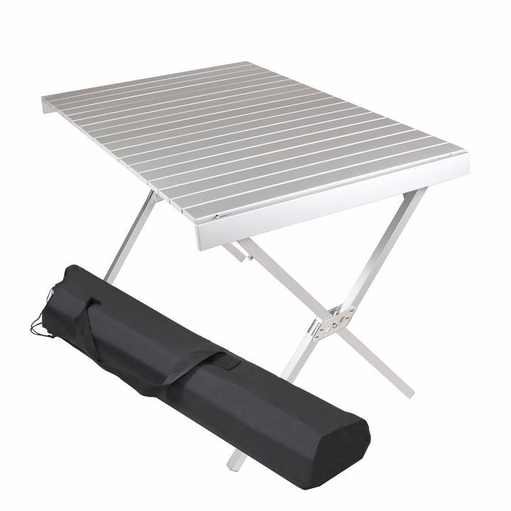 Nexos Trading Campingtisch mit Tragetasche Aluminum, grau Gartentisch Partytisch Buffettisch klappba