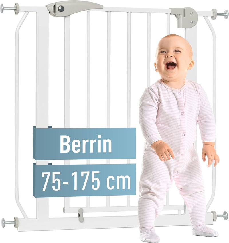 ib style Berrin Treppengitter 67-175cm | Türschutzgitter | Ohne Bohren | 90° Stop | Auto-Close | 115