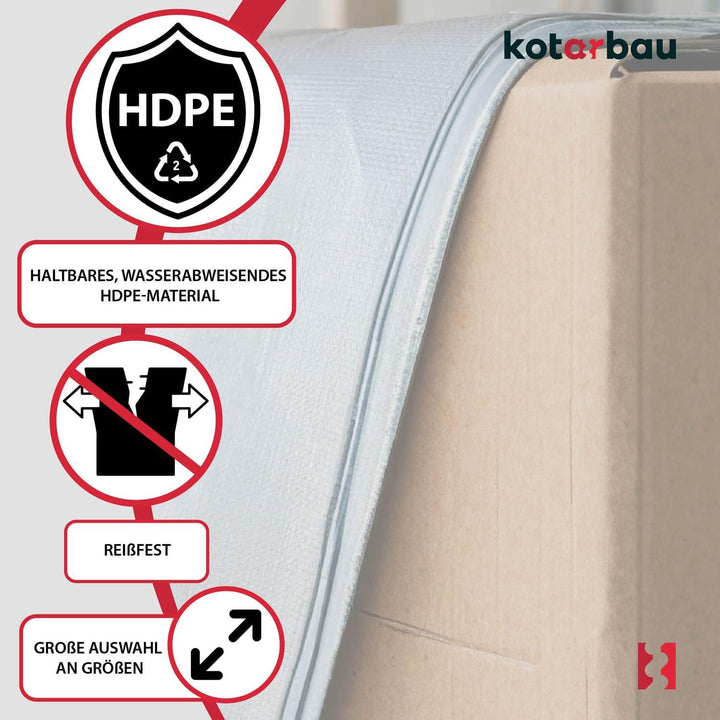 KOTARBAU® Gewebeplane 6x12 m Silber 200g/m2 Abdeckplane Verstärkten Ösen Schutzplane Bauplane Kordel