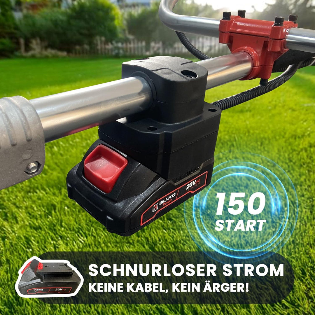BU-KO 52cc Benzin-Rasentrimmer Garten Multitool - Elektrischer Druckknopf &amp; Zugschnurstart | 3-in-1
