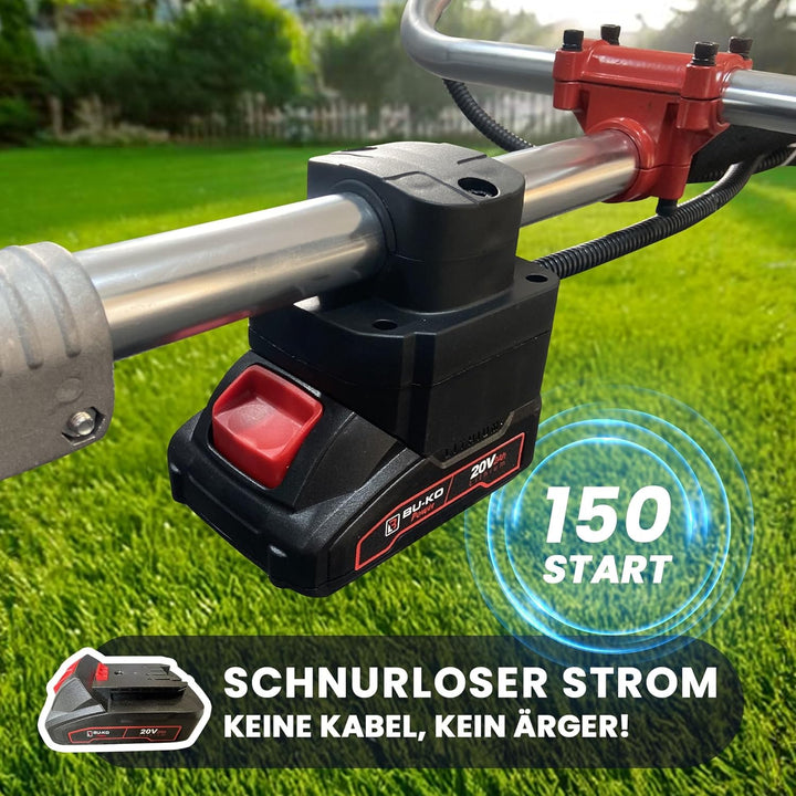 BU-KO 52cc Benzin-Rasentrimmer Garten Multitool - Elektrischer Druckknopf &amp; Zugschnurstart | 3-in-1