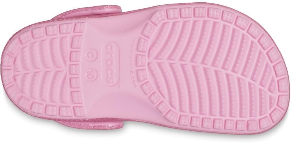 Crocs Unisex Kinder Classic Glitter Clog K Holzschuh 32/33 EU Rosa Tweed Glitzer