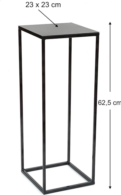 DanDiBo Blumenhocker Metall Schwarz Eckig Höhe 62,5 cm Beistelltisch Blumenständer 434 Blumensäule M