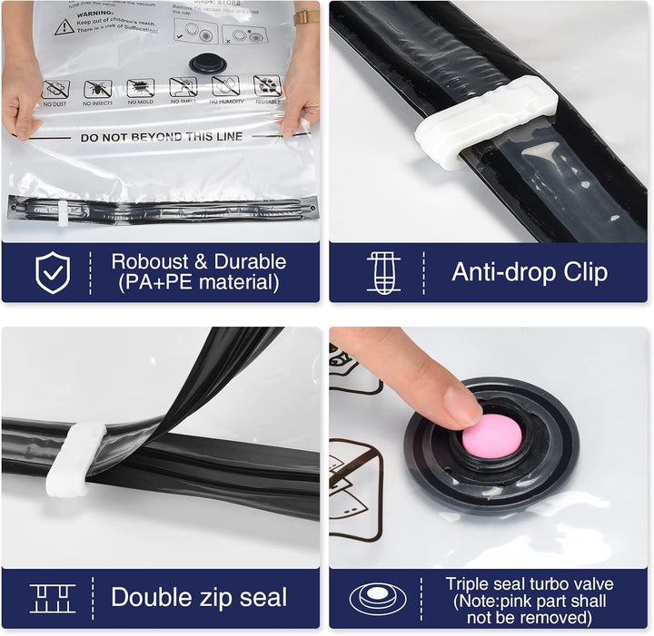 Vakuumierbeutel Kleidung Accenter Vakuumbeutel für Kleidung Wiederverwendbar Vacuum Bags for Clothin