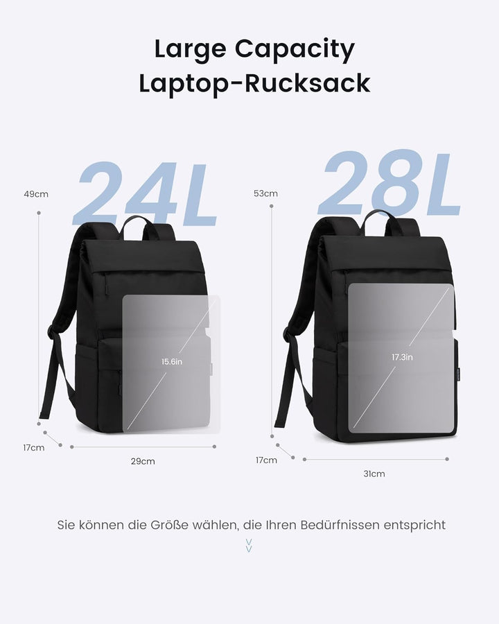 LOVEVOOK Rucksack Damen Herren, 17,3 Zoll Wasserdicht Laptop Rucksäcke Gross Schulrucksack Teenager,