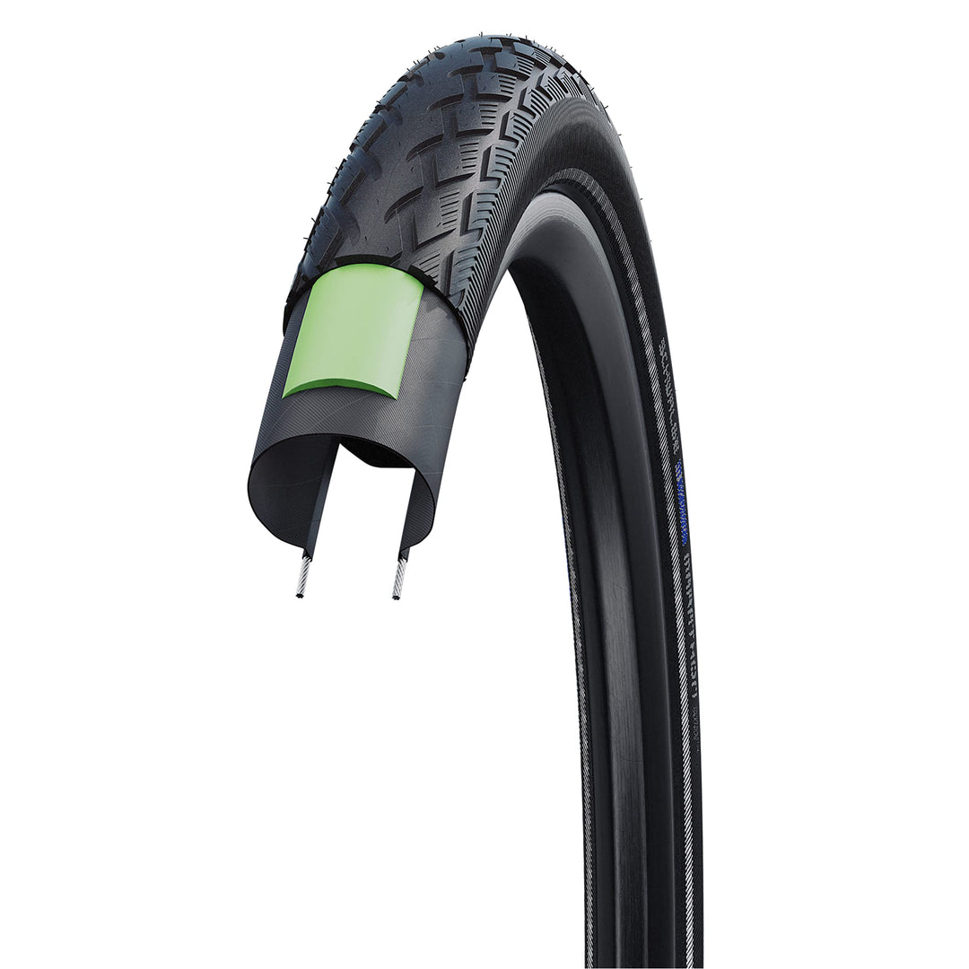 Schwalbe Marathon HS420 27" Fahrradreifen (1,25" | TwinSkin | Reflex | GG EC | Draht) Schwarz, Schwa