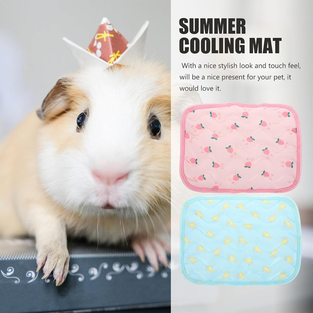 2 Stück Kühldecken für Kleintiere aus Stoff Komfortable Kühlmatten für Hamster und Kaninchen Strapaz