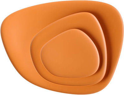 Kartell 123602 Teller/ Tabletts Melamin 45 x 45 x 1,7 cm 3 Einheiten, orange Arancione, Arancione