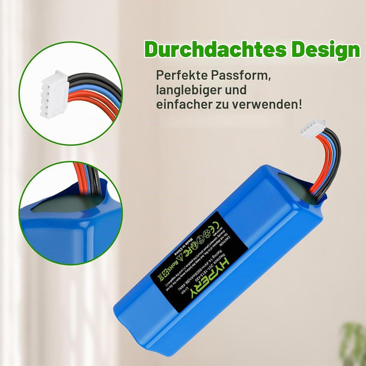 14.4V 6000mAh Ersatz Li-ion Akku für Staubsauger Akku Ecovacs Deebot T8/T8+/T9/T9+, für Deebot Ozmo