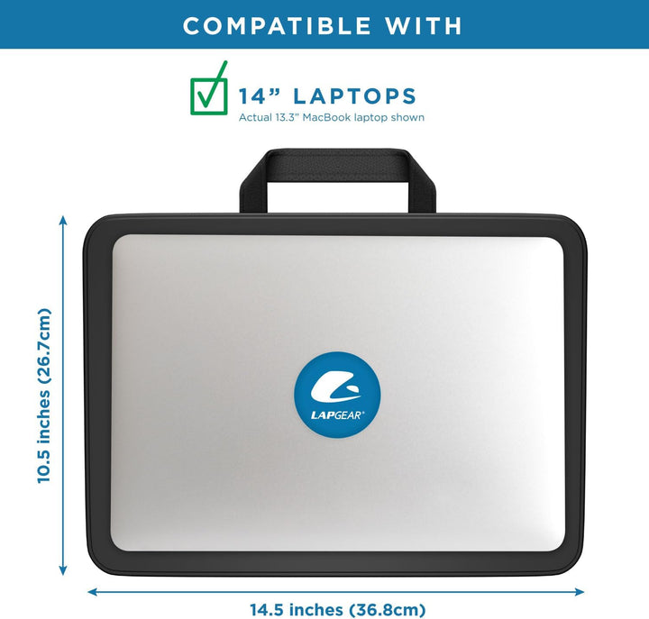 LapGear Kompaktes Schosstablett, für Laptops bis 15 Zoll (38 cm), Schwarz, Stil-Nr. 43108 Schwarz Si
