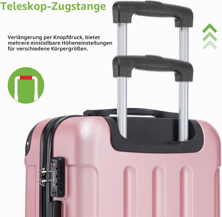 Suitcase, TSA-Schloss YKK-Reissverschluss Reisekoffer, Hartschalenkoffer, Gepäck Trolley, 4 Rollen R