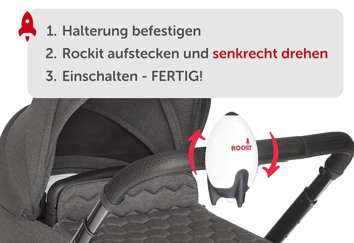 ROCKIT Kinderwagenschaukler -Das Original- Baby Rocker Rakete (wiederaufladbar) stufenlos verstellba