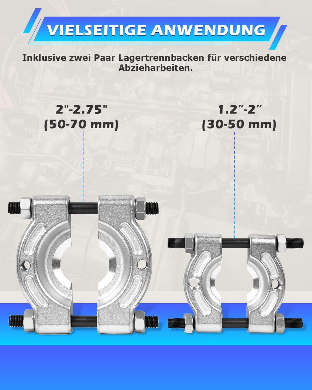 DAYUAN 12 TLG Lagerabzieher Set Polradabzieher Trennmesser Satz Lager Abzieher inkl. Koffer Blau, Bl