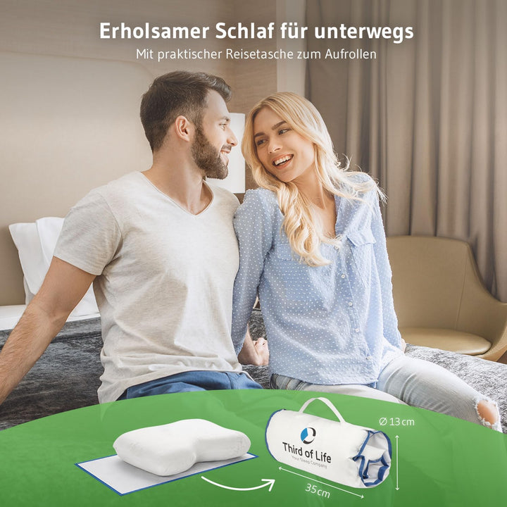 Ergonomisches Seitenschläferkissen NuMOON, Memory Foam Kopfkissen mit PureAir Effekt gegen Milben &