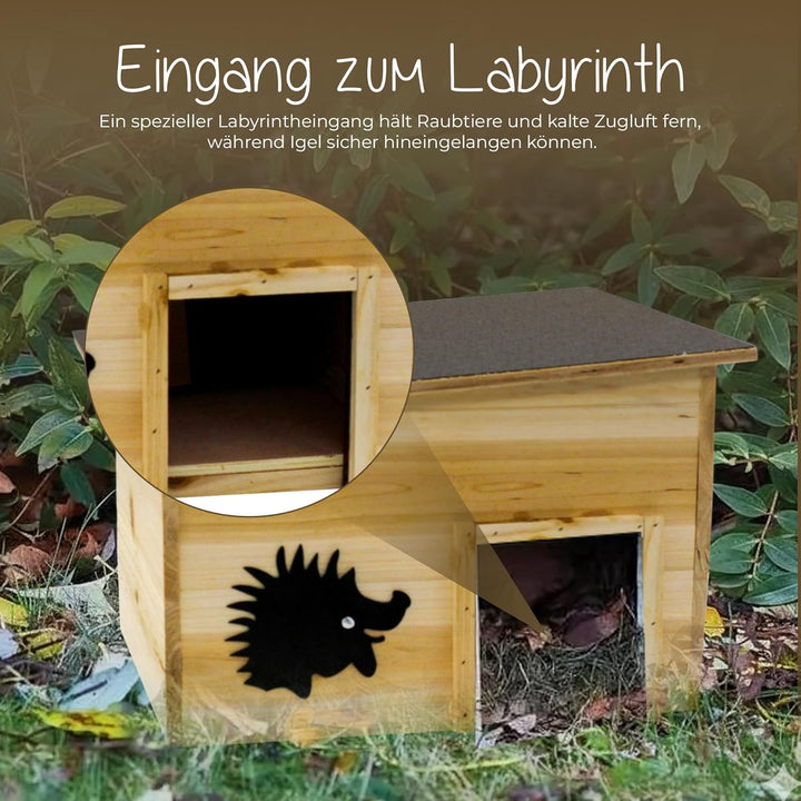 Igelhaus,Bausatz,IgelbaumitBoden,Rattenklappe,Labyrintheingang,Igelschutzhaus,Winterquartier,Wetterb