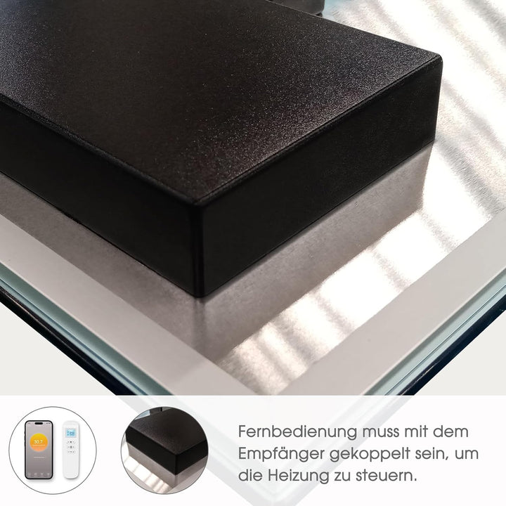 Infrarotheizung Spiegel mit Thermostat 580 Watt - Spiegelheizung Infrarot - Infrarot Wandheizung - A