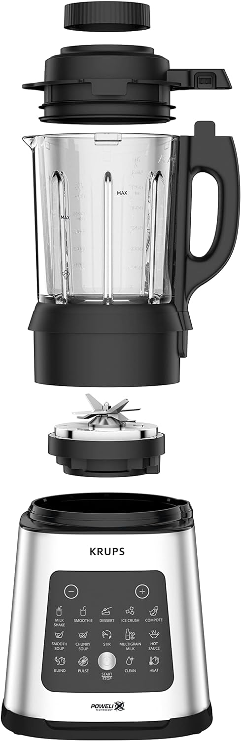 Krups KB835D Perfectmix Cook Hochgeschwindigkeits-Kochmixer | Standmixer | 10 autom. Programme | Kal