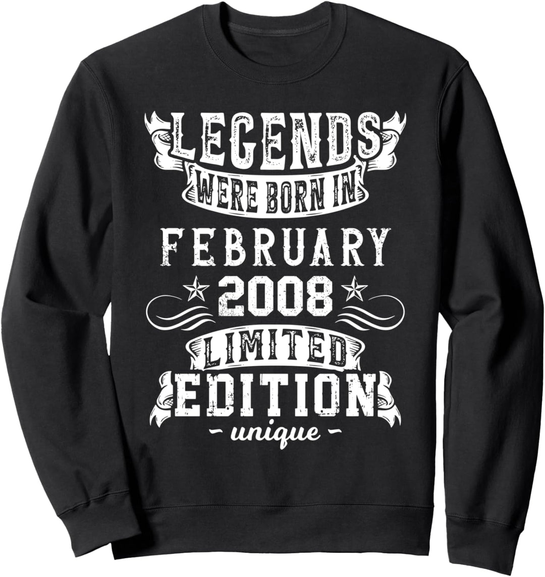 Geburtstag Februar 2008 Limited Geschenk Edition Vintage Sweatshirt