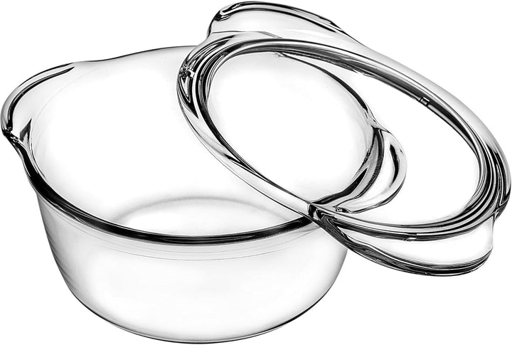 KADAX Auflaufform aus hitzebeständigem Glas, feuerfestes Gefäss, Glasbräter mit Deckel und Griffe, G