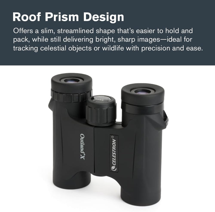 Celestron 71340 8 x 25 Outland X-Fernglas, Schwarz Outland X 8 x 25 Compact Roof Prism, Outland X 8