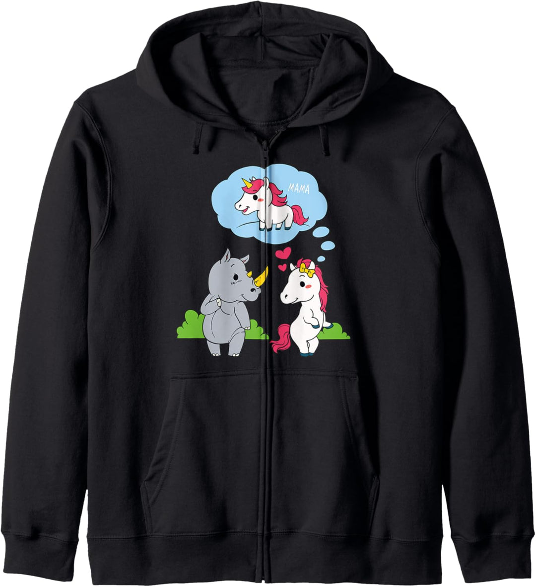 Nashörner und Pferd träumen von einem Einhorn baby Kapuzenjacke