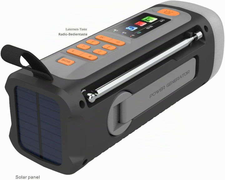 eppfun LR-7D DAB+ Notfall-Radio mit UKW/Bluetooth, tragbares Digitalradio, batteriebetrieben, mit SO