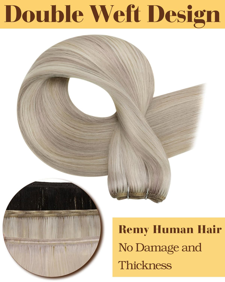 Hetto Extensions Echthaar Tressen Blond Extensions Tressen Echthaar Highlight Tressen Echthaar Exten