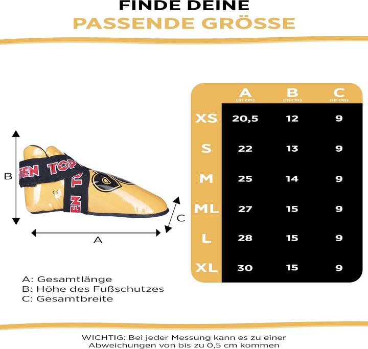 TOP TEN Fussschutz „Superlight“ für den Wettkampf, Gelb
