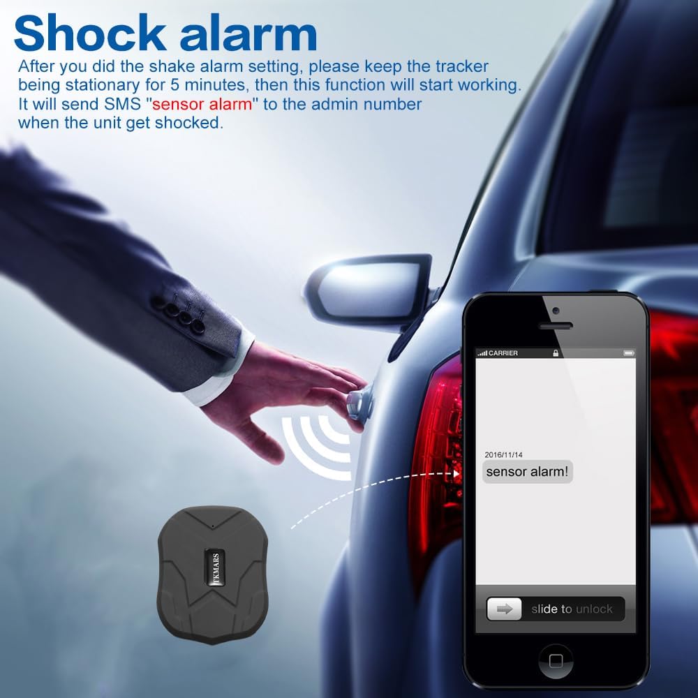 TKMARS Mini GPS Tracker Auto Magnet Auto GPS Tracker mit app 1500mAh, 32Tage Standby-Zeit, stark mag